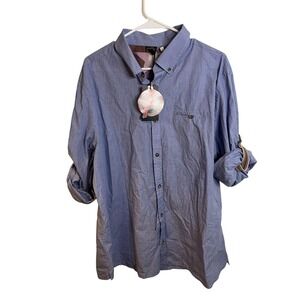 Five Four Marvel Avengers Shirt Mens 3XL Blue Alexander Button Up Long Sleeve